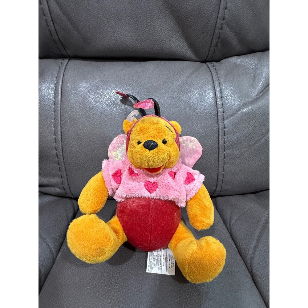 Disney Store Winnie the Pooh Butterfly Valentine Plush Heart Sweater Wings 8"
